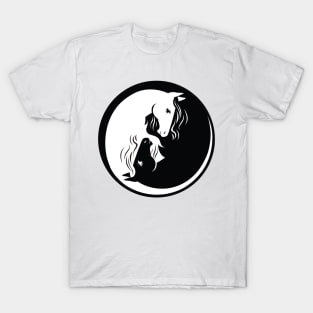 Horses Yin Yang T-Shirt